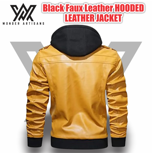 Hooded Leather Jacket - Image 2