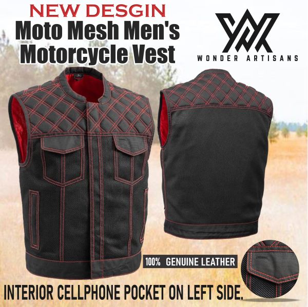 moto mesh men's motorcycle Vest - Image 3