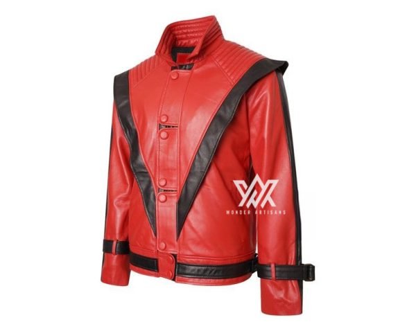 Michael Jackson Thriller Jacket MJ Cosplay Red Leather Jacket - Image 2