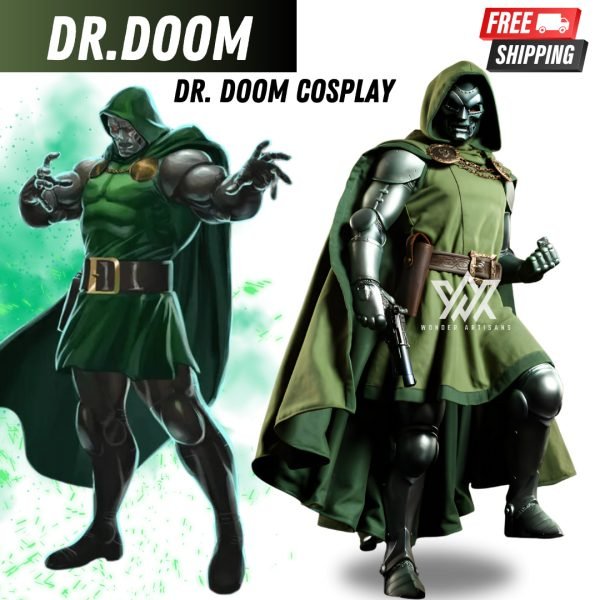 Dr. Doom Cosplay Costume Set | Handmade Canvas Coat & Cloak  -  Doom is Coming