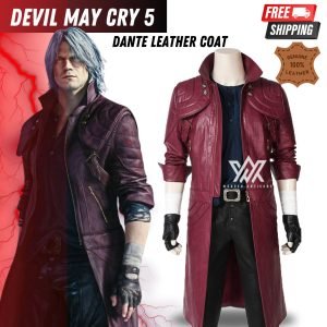 Devil May Cry 5 Costume Dante Cosplay Leather Coat