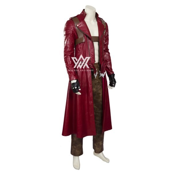 Devil May Cry 3 Dante Cosplay Costume Red Leather Coat with Gun Holster Gaming Outfits - Screen Authentic Costume - Image 6