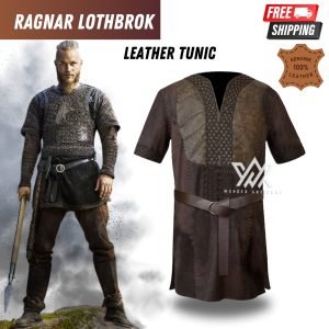 Ragnar Costume Jacket Vikings Ragnar Lothbrok Cosplay Leather Tunic |  Authentic Leather Cosplay Tunic |Ragnar Lothbrok Leather Tunic