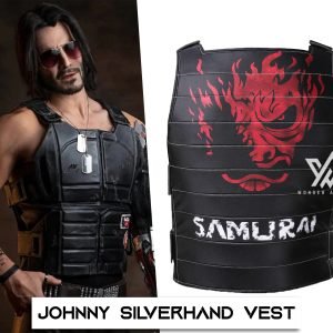 Cyberpunk 2077 Costume Johnny Silverhanad Cosplay Leather Vest - Screen Authentic Costume