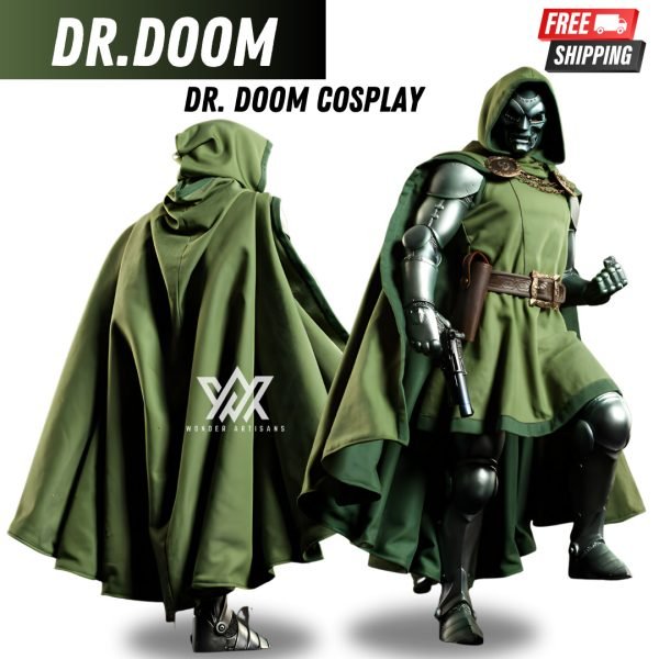 Dr. Doom Cosplay Costume Set | Handmade Canvas Coat & Cloak  -  Doom is Coming - Image 3
