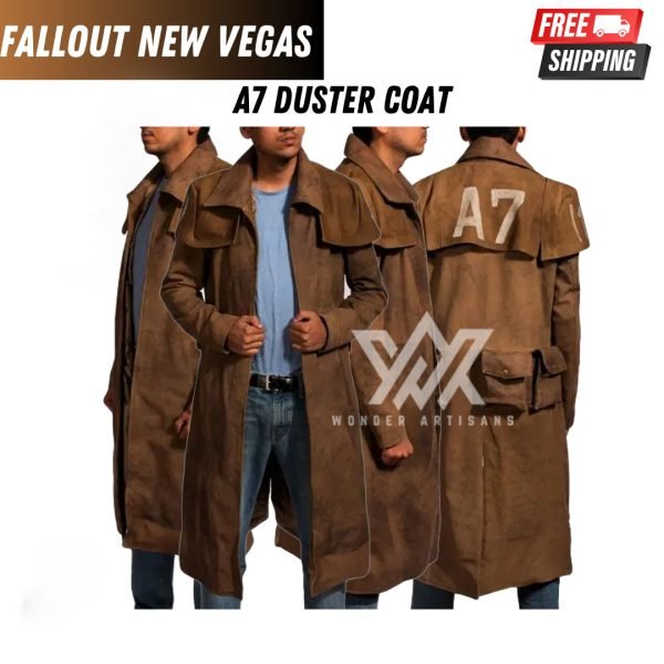 Fallout New Vegas A7 Duster NCR Veteran Ranger Costume  Suede Leather Coat New California Republic Coat - Screen Authentic Costume - Image 4