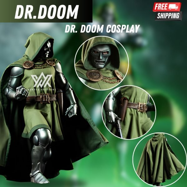 Dr. Doom Cosplay Costume Set | Handmade Canvas Coat & Cloak  -  Doom is Coming - Image 5