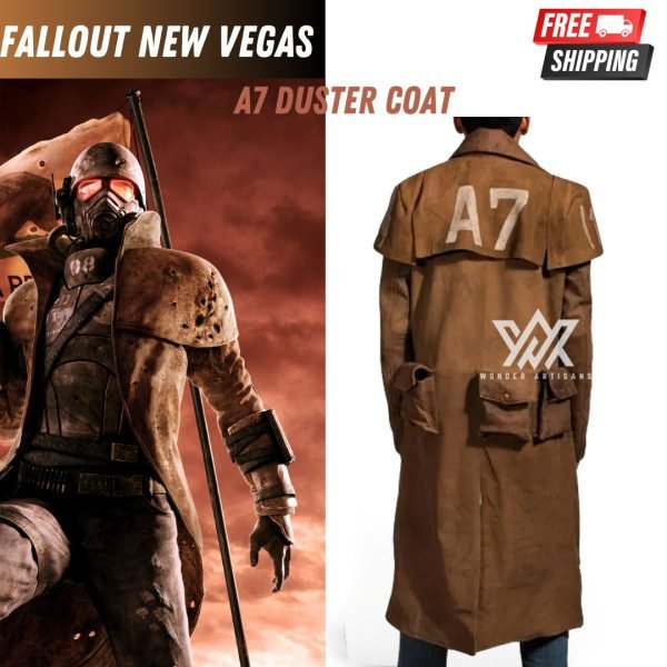 Fallout New Vegas A7 Duster NCR Veteran Ranger Costume  Suede Leather Coat New California Republic Coat - Screen Authentic Costume - Image 3