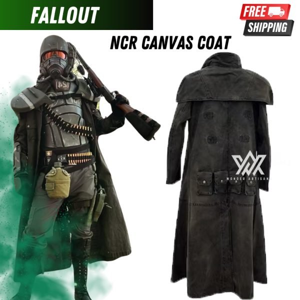 NCR Veteran Ranger Duster Fallout: New Vegas Costume Canvas Coat - Screen Authentic Costume - Image 2